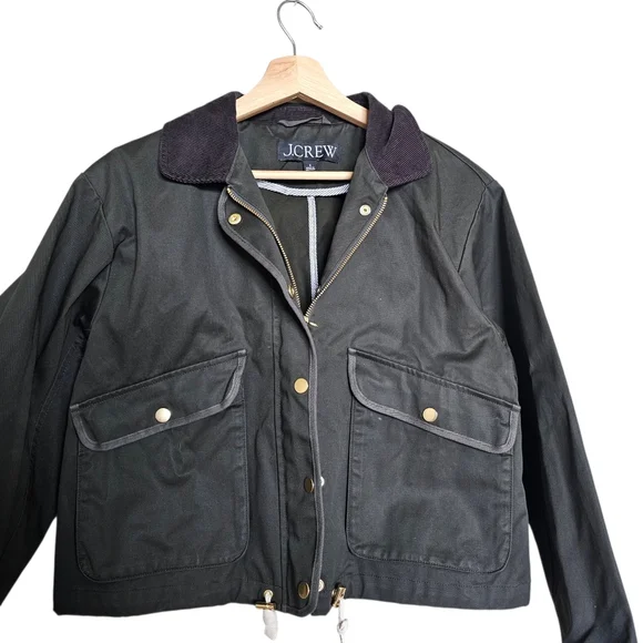 J.Crew Green Cropped Barn Field Jacket For Women Size Small - Picture 4 of 10